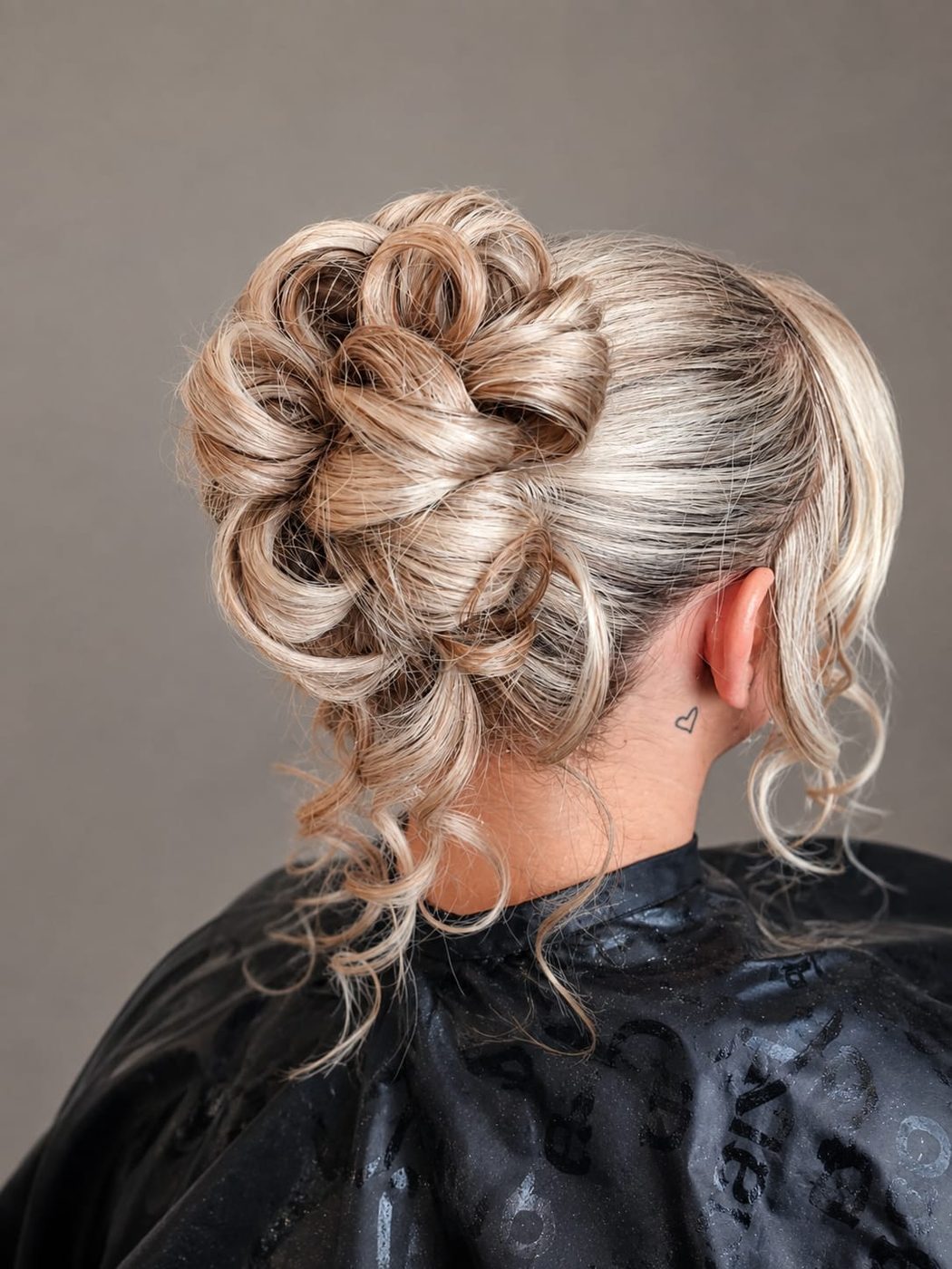 Soft blonde curls after colour