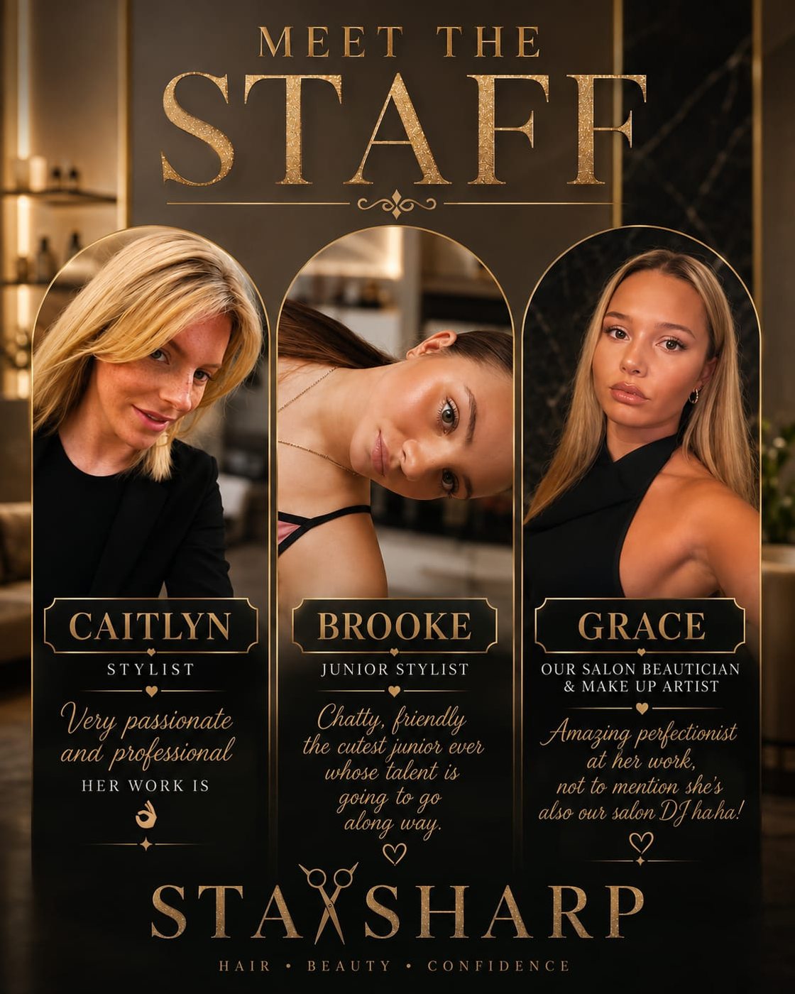 Meet the staff — Caitlyn, Brooke and Grace
